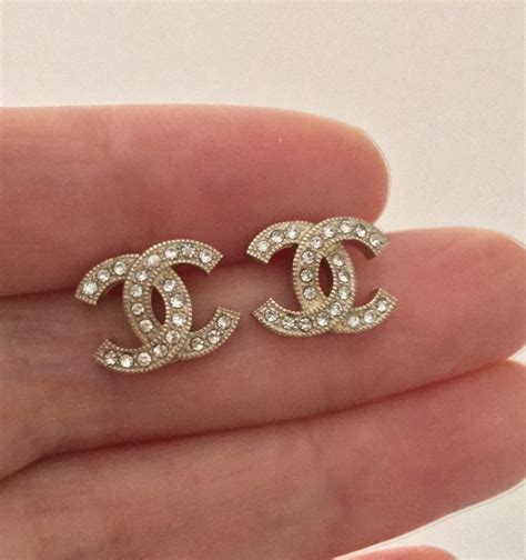 stud chanel earrings cc|authentic chanel cc earrings.